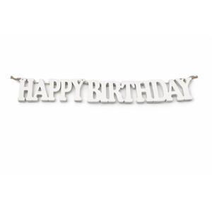 Happy Birthday Wood Sign Cutout - DIY Paintable Wooden Letter Sign - Decorative Birthday Party Freestanding Decoration