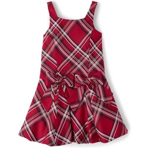 The Children's Place Girls' Sleeveless Dressy Bubble Hem Dress (Red, M)