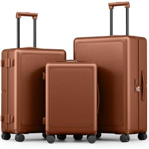 Joyway Luggage Sets 3 Piece with Spinner Wheels, Carry On Luggage 20In with ABS+PC Hardshell, Lightweight Suitcase Set with TSA Lock and Pressure-resistant Frame, 20/24/28 Inch, Brown