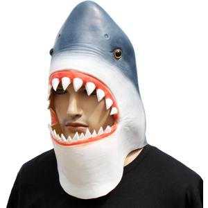 Shark Mask Fish Costume Mask Novelty Halloween Costume Party Latex Animal Head Mask