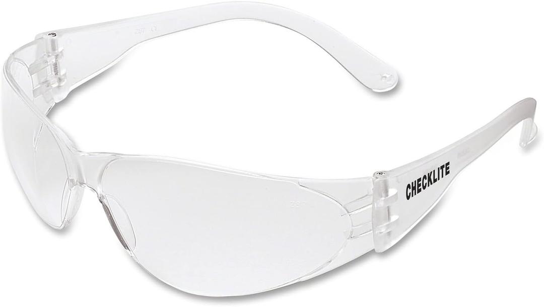MCR Safety CL010 Checklite Safety Glasses with Clear Frame and Clear Lens, 1-Pair