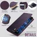 Wallet Case for iPhone 14 Pro Max Compatible with Magsafe, 2-IN-1 PU Leather Flip RFID Blocking Card Holder Stand Shockproof Magnetic Detachable Cover for iPhone 14 Pro Max 6.7", Retro Purple