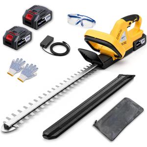 21V Cordless Hedge Trimmer 22" | 2 Batteries & Charger, 5/8" Cutting Capacity, 4.4lbs Lightweight, Low Vibration, 180 Rotatable Handle
