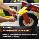 Keeper 2 x 24 Premium Axle Tie Down Strap with D Rings - 3,333 lbs. Working Load Limit and 10,000 lbs. Break Strength,One Color