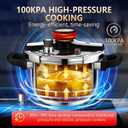 Stainless Steel Pressure Cooker 6 quart Commercial Stove Top Pressure Cooker, pressure cooker 6+ quart, Compatible with Gas & Induction, Fast Cooking for large Meals, Dishwasher Safe
