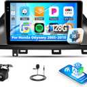 [4+128GB] Android 15 Car Stereo for Honda Odyssey 2005-2010 with Wireless CarPlay Android Auto,10.1" Screen Car Radio with Bluetooth GPS WiFi FM/RDS DSP EQ SWC Backup Camera