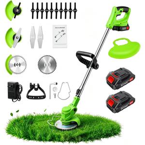 3-in-1 Cordless Weed Wacker: 21V Weed Eater & Grass Cutter
Electric Brush Cutter Lawn Edger with 2 x 2000mAh Batteries & Charger, Lightweight Grass Trimmer for Garden Yard Pruning Yard