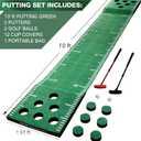 Wekin Indoor Putting Green Mat with 2 Putters, 2 Balls,12 Hole Covers, Golf Training Mat for Party Game, Great Gifts for Men