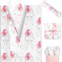 60 Sheets Easter Bunny Ballon Tissue Paper Bluk, 20 x 14'' Preppy Bunny Ballon Patterns Wrapping Paper for Spring Easter Birthday Gift Bag Supplies