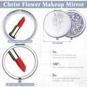 Weysat 10 Pcs Christian Compact Mirror Gifts for Women Bible Verse Metal Round Pocket Makeup Mirrors Bulk Inspirational Religious Church Party Favors for Women Nurse(Rose Gold, Silver)