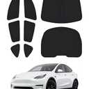 Canvcle Windshield Sun Shade for Tesla Model Y 2020-2024 Accessories Side Rear Window Shade Cover Set Window Sun Visor Blocker Privacy Cover for Camping Keep Vehicle Cool Black 8PCS (Not for Juniper)
