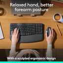 Logitech Ergo M575S Wireless Trackball Mouse, Wireless Ergonomic Mouse with Bluetooth and Encrypted Dongle, Comfortable Thumb Control, Precise and Smooth Tracking, for PC/Mac - Graphite Blue Ball