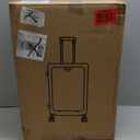 UrbanExplorer 20 Inch Carry On Luggage TSA Approved, Aluminum Frame Zipperless Luggage Carry On with Compartment for Short Trips, ABS+PC Hard Shell Suitcases with Spinner Wheels, Black