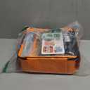 Car Emergency Safety Kit Bag with Portable Air Compressor, Jumper Cables,First Aid Kit, Tire Pressure Gauge, Auto Vehicle Safety Road Side Assistance Kits Essentials,for Women, Men, Teen