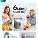 EUHOMY Ice Maker Countertop, 9 Cubes Ready in 6 Mins, 26lbs/24H, Self-Cleaning, Portable Ice Maker Machine with Carry Handle, Basket and Scoop, 2 Sizes of Bullet Ice for Home, Kitchen, Office