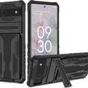 Case for Pixel 6A Case, Google 6A GB62Z Case with Wallet Cover Detachable Card Holder, Built-in Kickstand Shockproof Protective Phone Cover for Google Pixel 6A Black