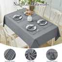 Rectangle Table Cloth Linen Farmhouse Stainproof Waterproof Washable Polyester Oblong Rectangular Fabric Table Cover for Kitchen Dining Dinner(Gray/60x84 Inch)