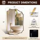 ANDY STAR Gold Vanity Mirror, 22x30 Inch Brushed Gold Mirror for Bathroom, Unique Rectangle Mirror in Rust-Proof Stainless Steel 1" Frame, Ideal for Bathroom, Powder Room, Mantel