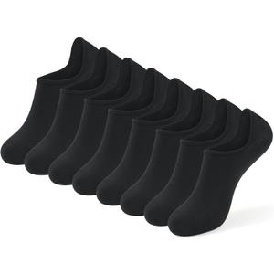 GUUNIEE No Show Socks Womens 4 or 6 Pairs Black Invisible Liner Non Slip Low Cut Socks Thin Short Ladies