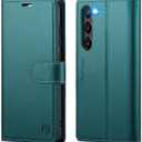 Wallet Case for Samsung Galaxy S23 Plus/S23+, RFID Blocking Credit Card Holder, PU Leather Folio Flip Kickstand Protective Shockproof Cover for Samsung S23 Plus (Blue-Green)