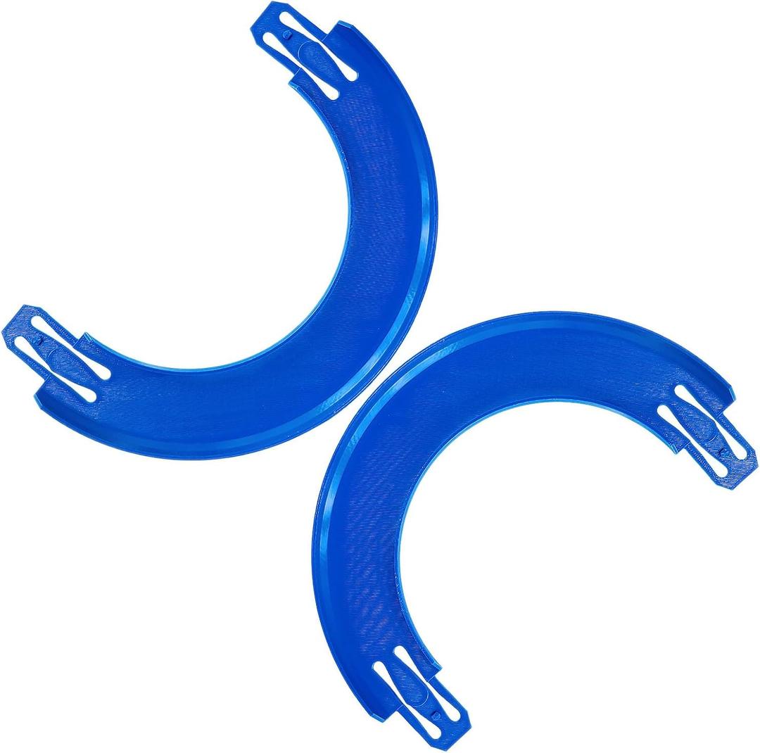 K TOMOTO Curved Track Pieces 180 Degree Banked Turn Compatible with Hot Wheels, Racetrack Connectors, 2 Packs (Blue)