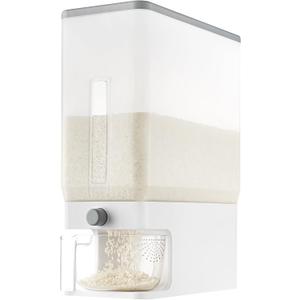 Lifewit Rice Dispenser 25 Lbs(11.3kg), Rice Storage Container Sealed Moisture Proof with Measuring Cup for Kitchen Pantry Household, BPA-Free, 1 Pack Clear