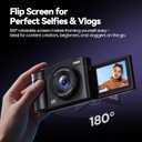 Digital Camera 4K for Photography Vlogging: 50MP Cameras for Video - 16X Zoom Photo Camera Gifts for Teens Ages 8-16 - 180Flip Screen Compact Cmara - Point and Shoot Digital Cameras for YouTube