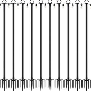 Mutovlin 10 Pack String Light Poles,10 Ft Light Poles for Outside String Lights,Outdoor Lights Pole with Fork,Metal Poles Stand for Patio Deck Backyard (10FT 10 Pack)