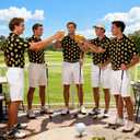 Fanient Men Golf Polo Shirts Short Sleeve 3D Printed Dry Fit Moisture Wicking 4-Way Stretch Summer Athletic Polo Shirts (Black, M)