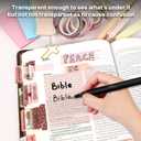 Bible Study Supplies Journaling Kit - Bible Highlighters and Pens No Bleed Tabs Pencil Case Sticky Notes Washi Tapes Cross Paper Clips, Christian Gifts for Women Men Teen Adult Beginner - Blue