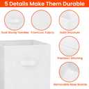 Criusia Storage Cubes - 13 Inch Heavy Duty Fabric Storage Bins for Shelves Closet Cube Organizer - 8 Pack Collapsible Cube Storage Bins Baskets for Clothes Blankets Toys - Nursery Organization (White)