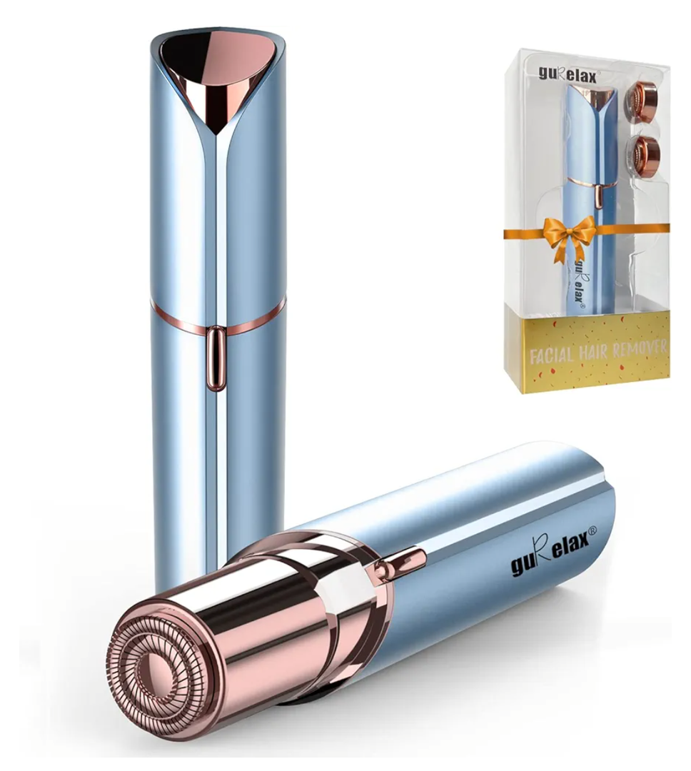 Gurelax Hair Remover for Women, Hair Removal Device, Facial Hair Removal for Women, Best Touch Face Shaver As Christmas Gift, Electric Upper Lip/Mustache Hair Remover, Included 2 x Replacement Heads