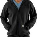 Carhartt Mens Loose Fit Midweight Full-Zip Sweatshirt Fashion Hoodies, New Navy, X-Large US Black