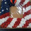 Egolot Patriotic Flower Wreath for Front Door, 4th of July American Flag, Soft Flower Wreath for Indoor Outdoor 13 Inch Square Flower Wreath for 4th of July