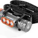NEBO Transcend 1500 Rechargeable Headlamp | 1,500 Lumens, 5 Light Modes, Detachable Magnetic Work Lamp, Waterproof, Bright LED Head Light for Hiking & Camping, Includes USB Charging Cable
