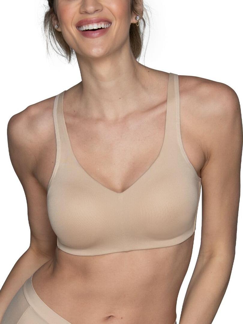Vanity Fair Women's Beyond Comfort Wireless Bra, Convertible Straps & Flexible Fit, Simple Sizing (Breathable Cups - Neutral), XL