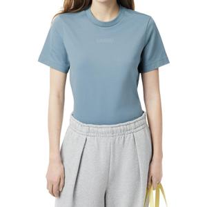 Lacoste Women's Crew Neck Short Sleeve Regular Fit Branding T-Shirt (Size 2)