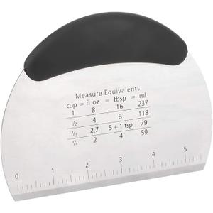 Pastry Knife, Stainless Steel Pastry Scraper Shredder Flour Pastry Knife Pastry Scale Measuring Baking Tool(Black)