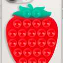 CIEO Silicone Phone Grip, Strong Suction, Fruit Shaped Phone Holder,Suitable for Selfies and Videos on Mirrors, bathrooms and Smooth Surfaces, Compatible with iPhone, Samsung.(Strawberry Shaped, red)