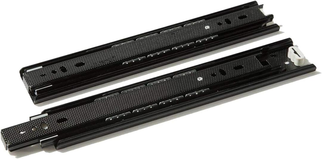 BT9834 12 Inches Full Extension Drawer Slides/Ball Bearing Slide Rail 3 Section Black (1 Pair)