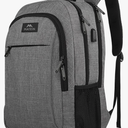 MATEIN Travel Laptop Backpack, Business Anti Theft Slim Sturdy Laptops Backpack with USB Charging Port, Water Resistant College School Computer Bag Gift for Men & Women Fits 15.6 Inch Notebook, Grey