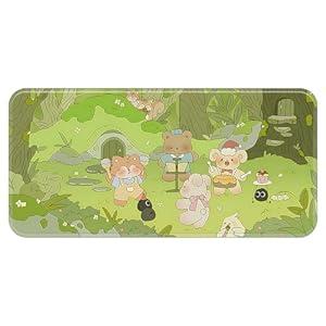PERFECTSIGHT Cute Mouse Pad, Summer Beach Desk Pad, Kawaii Large Gaming Desk Mat, Funny Animal Party Deskmat Mousepad, Anime Desk Blotter Protector Laptop Keyboard Pad for Women Kids Girls Boys (Blue)