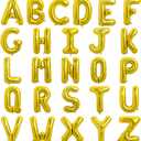 TONIFUL 52 Pieces16 Inch Gold Letter A-Z Balloons,Custom Phrase Mylar Foil Alphabet Letter DIY Personalized Phrase Banner for Birthday Anniversary Celebration Graduation Party Supplies Decoration