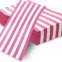 Gift Boutique 100 Hot Pink and White Stripe Guest Napkins Disposable Paper Hand Towels for Bathroom Wedding Baby Shower Holiday Party Decor