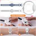 Waterproof Bracelet Compatible with AirTag for Kids (2 Pack), Protective Case GPS Tracker Holder for Child with Full Coverage Hidden Design, Soft Silicone Anti-Lost Wristband Cover for Toddler WBBW (White Black+Grey Blue White)