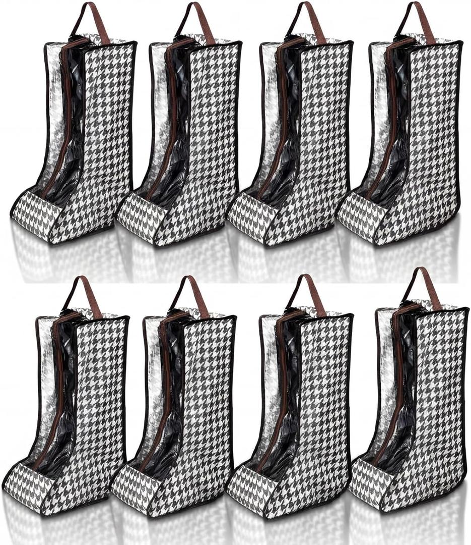 Shinylin 8 Pack Boot Storage Bag Portable Dust Proof Boot Bags for Cowboy Boots for Travel Long Tube Shoes Bags Women Men Tall Shoe with Handle for Home Travel (Tall)