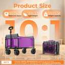 Portable Collapsible Wagon, Foldable Cart with Removable Side, 29"D x 18"W x 40"H