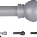 Curtain Rods for Windows 48 to 84-92 inch, 5/8" Brushed Nickel Curtain Rod, Stainless Steel Small Curtain Rods for Bedroom, Living Room,Kitchen,Farmhouse, Outdoor Curtain Rod Silver (30"-92")