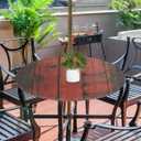 Wooden Texture Charm Round Outdoor Tablecloth with Umbrella Hole, Round Fitted Table Cloth with Elastic Zippered Table Covers 36-44in Waterproof Umbrella Tablecloths Circle Elastic Table Cover
