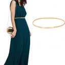 GRACE KARIN Women Skinny Metal Cinch Belt Gold Waistband Elastic Waist Belt CL633 (Gold, S)